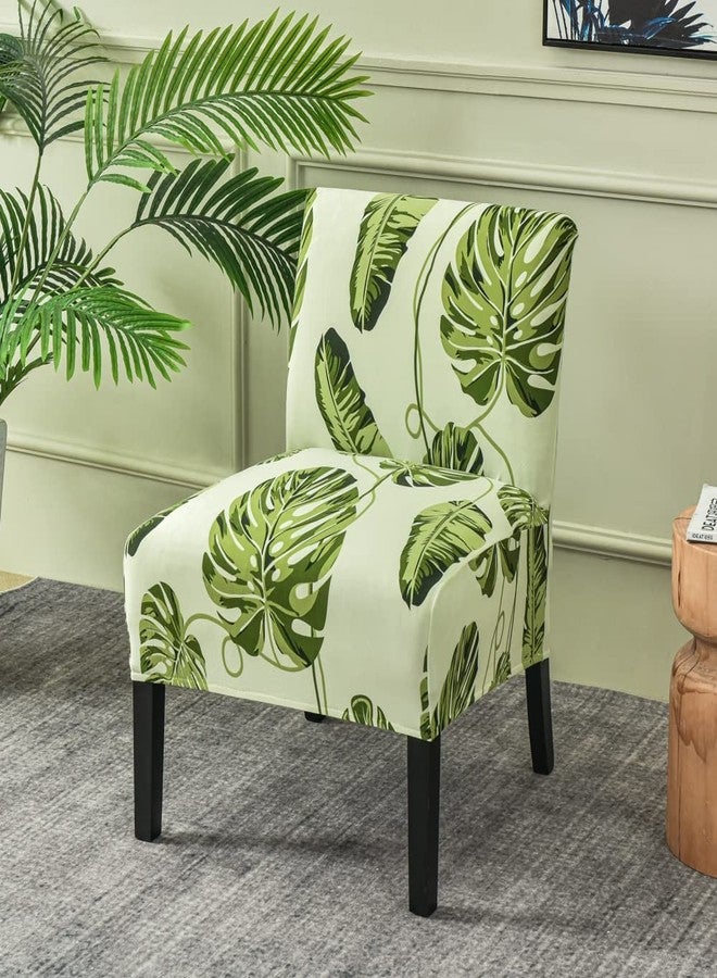 PENDEJATO Armless Accent Chair Covers, Stretch Armless Chair Slipcover Soft Print Armless Chair Covers Furniture Protector for Living Room Bedroom (Green) - Image 2